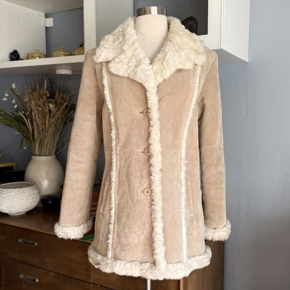 VTG Y2K Wilsons Leather Maxima Suede Leather Jacket Faux Shearling Penny Lane M